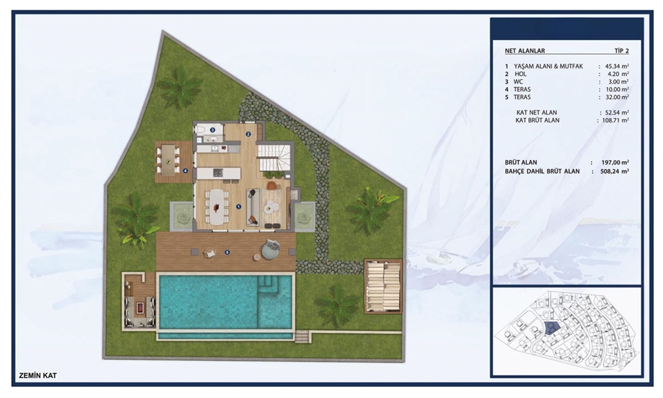 Ortakent 4+1 Luxury Villa Facing The Sea Bodrum For Sale