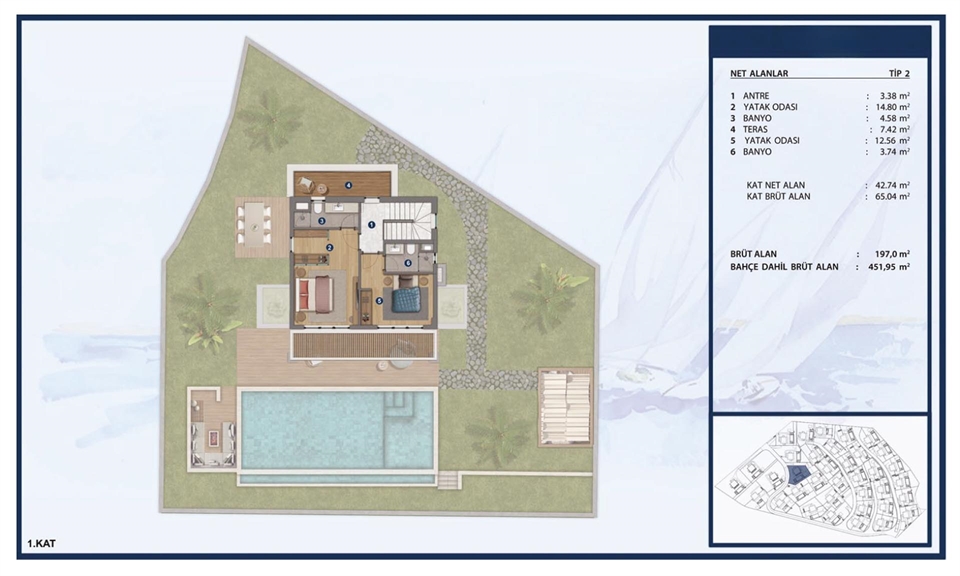 Ortakent 4+1 Luxury Villa Facing The Sea Bodrum For Sale